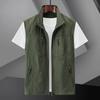Men's Summer Vest Thin Style Multi Pocket Waterproof Durable Large Size Casual Outdoor Travel Vest Men's Sleeveless Jacket