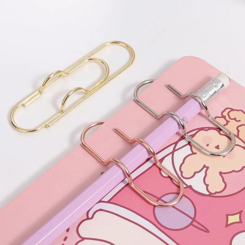 5-10pcs Metal Pen Holder Clips - Portable Paper Fixing Clips for Journals, Documents, Pictures & Pockets, Student & Office Tool