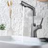 Gunmetal Grey Wall-Mounted Pull-Out Basin Faucet