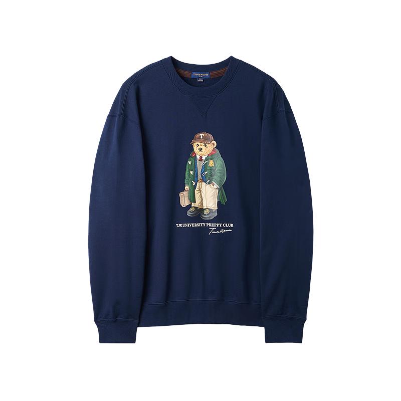 

Мужской свитшот из французского терри Teenie Weenie свободного кроя с принтом медведя L