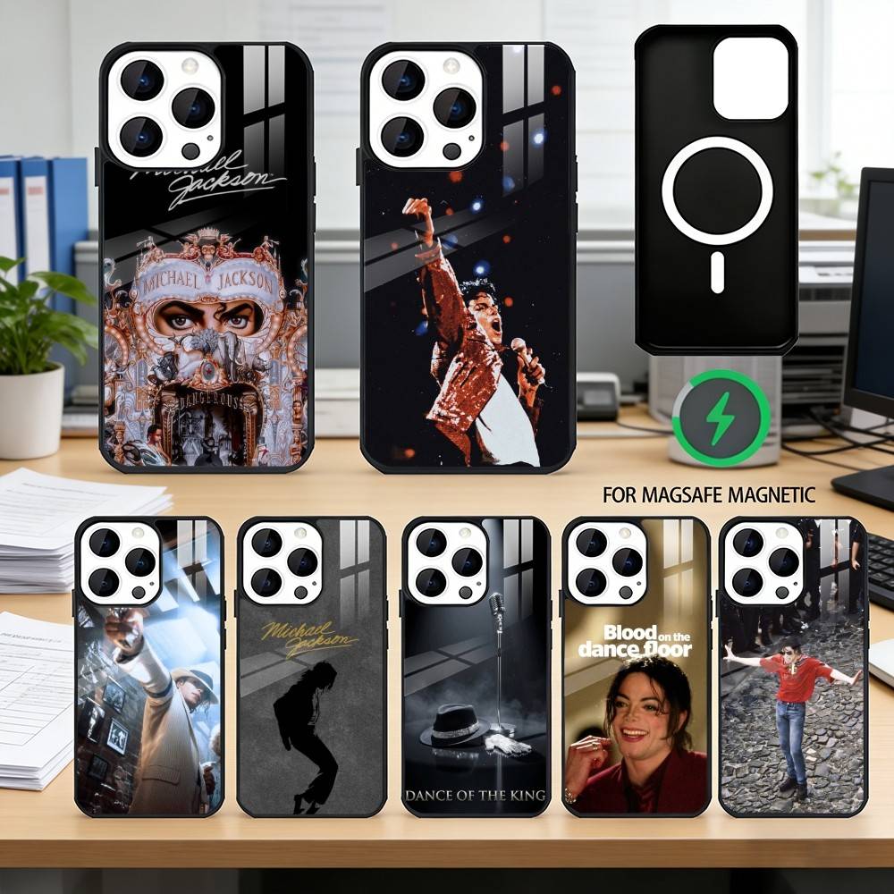 M-Michael Jackson Singer Phone Case For iPhone17,16,15,14,13,12,11 Plus,Pro Magnetic with Magsafe Wireless Charging