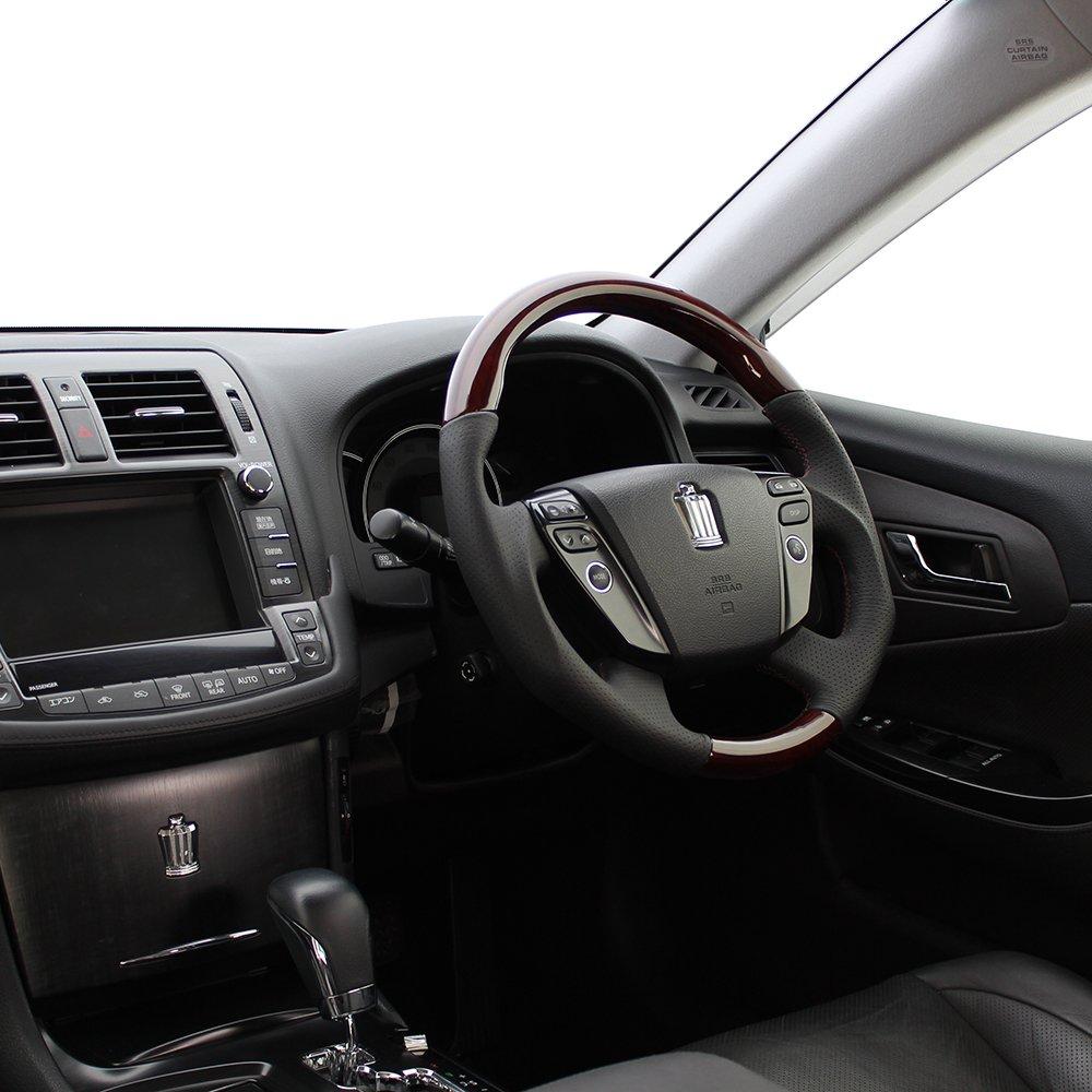 REAL Steering Wheel Deep Brown Wood [Crown (200 Series)] H20-RBW-BR