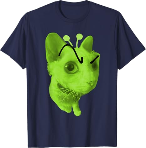 Chat Gnarp Chat Alien Rigolo Brainrot Chat Mignon OVNI Kitty T-shirt Esthétique Art Y2k Vêtements Cadeau Original T-shirt Graphique Étrangement Spécifique Haut