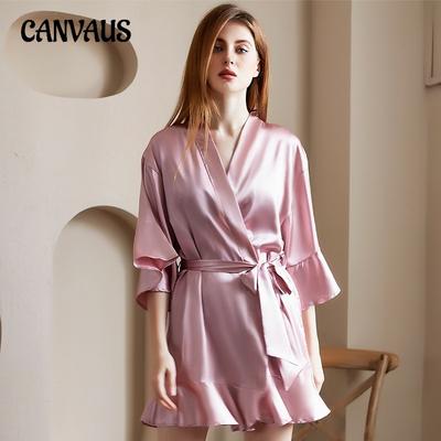 Accappatoio da donna indossabile nuovo accappatoio vestaglia da mattina homewear accappatoio in raso seta ghiaccio camicie da notte