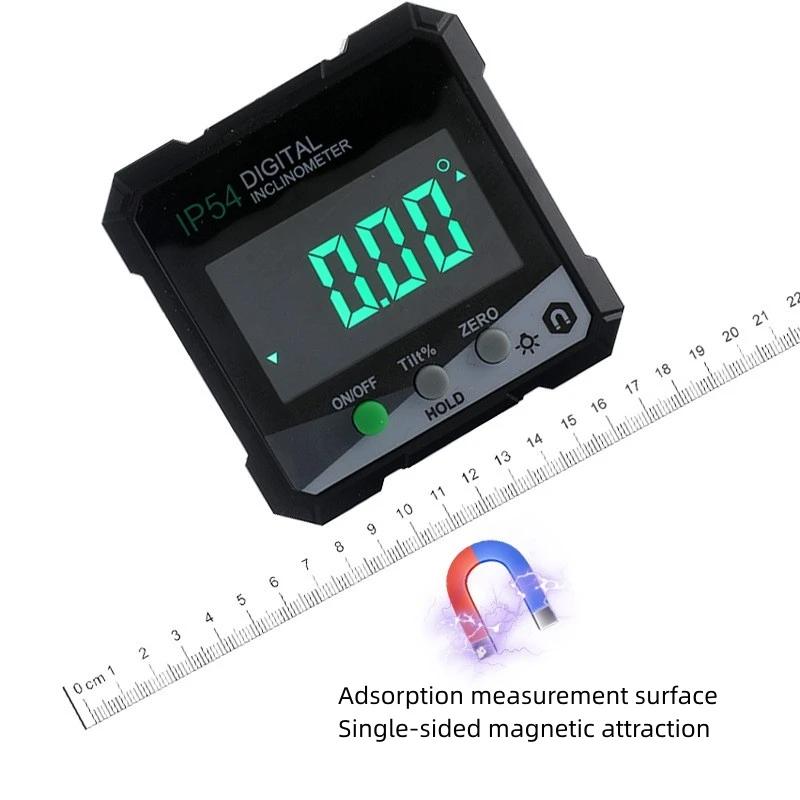 Inclinometer 4 * 90 Degree IP54 LCD Screen Four Sided Magnetic Digital Display LCD Inclinometer Angle Box Protractor