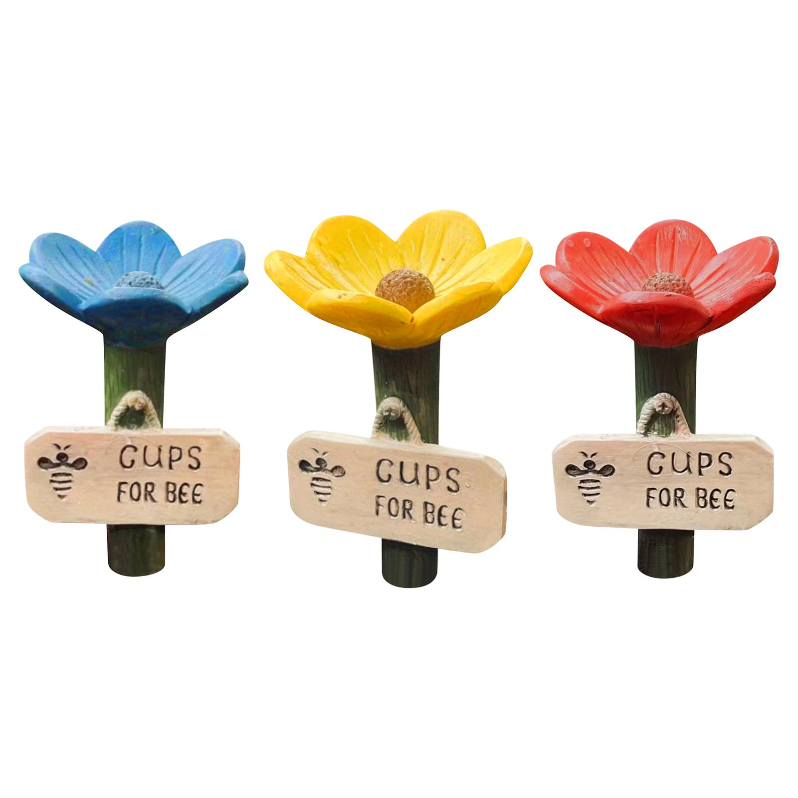 

Ceramic Flower Bee Watering Cups for Garden Insect Drinking Station Decorative Outdoor Pollinator Supply