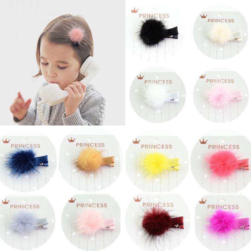 Buy Hair Pins Children Hair Clips Mink hair Headwear Boutique Girls