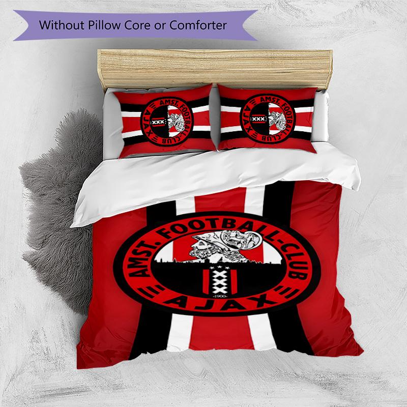 3pcs Ajax FC Design Cover Set - HD Printed Bedding with 1 Cover and 2 Pillowcases - Perfect for Home and Dorm Decor