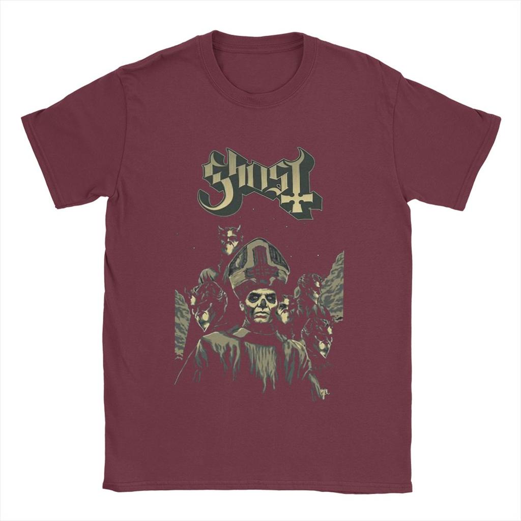 Ghost Band Men T Shirts Vintage Tee Shirt Short Sleeve Crew Neck T-Shirt Cotton Graphic Tops
