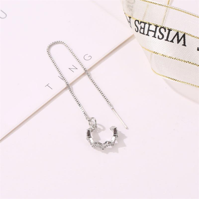 Geometric Zircon Tassel Ear Clips: Stylish No-Pierce Earrings for Women