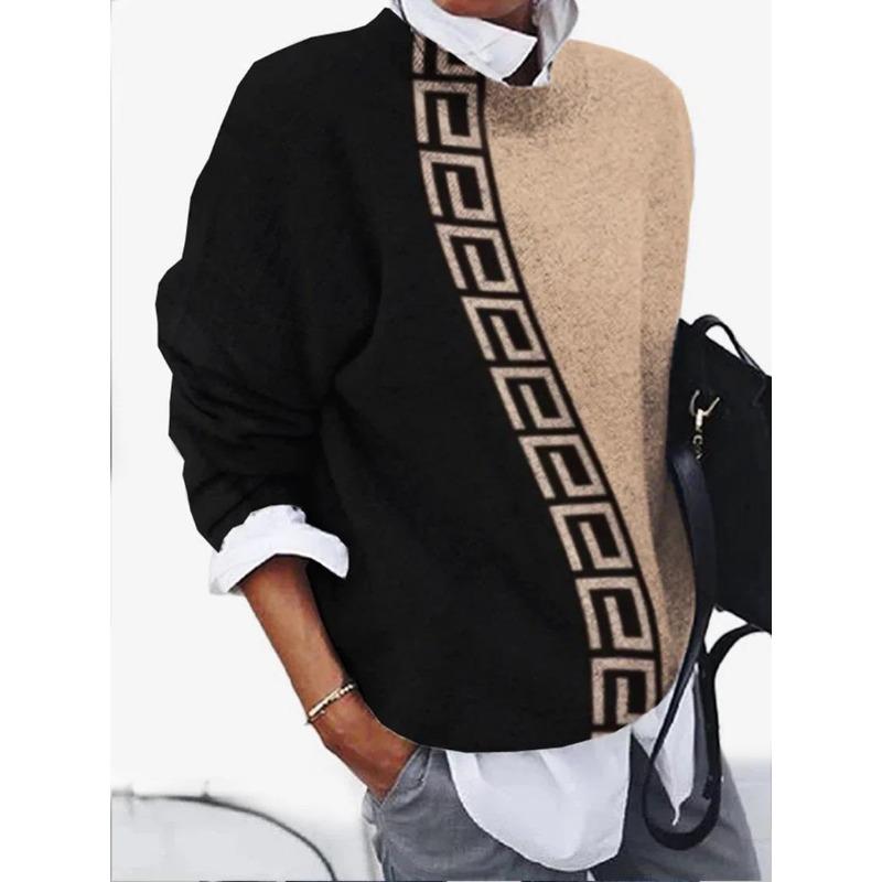 YYFS Women's Fashion Casual Leopard Print Spring Fall Long Sleeve O-Neck Pullovers & Long Sleeves