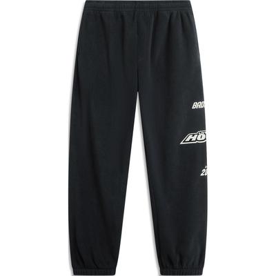 Li Ning Bad Five Comfortabele Casual Losse Letterprint Fleece Eenvoudige Geribde Gebreide Sportbroek Herenbroek Zwart AKYU429-1