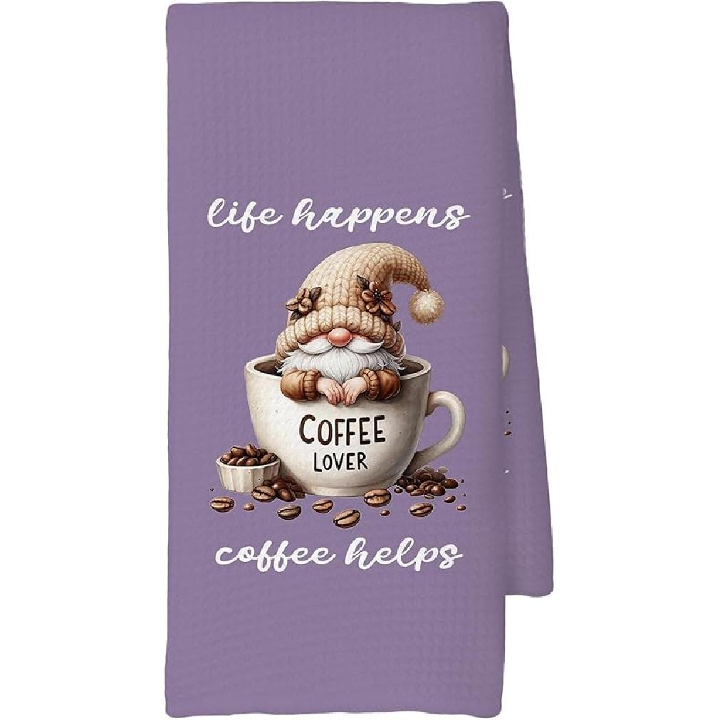 Coffee Kitchen Towels, Coffee-themed Gifts for Women Men Girls, Bar Decor Accessories, 16x24 Inch