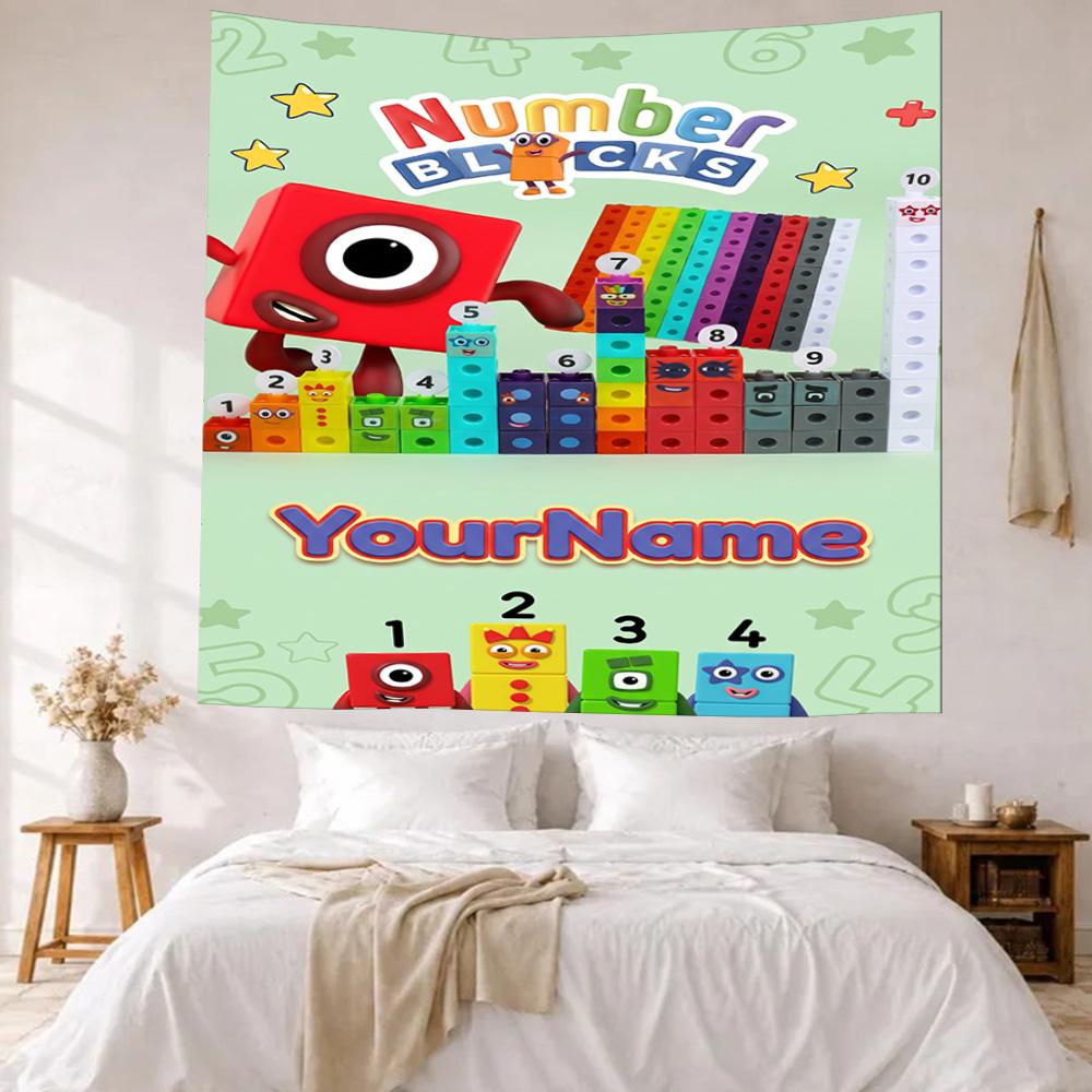 Numberblocks Benutzerdefinierter Name Wanddekoration Wandteppich Kunst Für Haustiergedenken Geburtstag Hochzeitsparty Kulisse Familiengeschenk