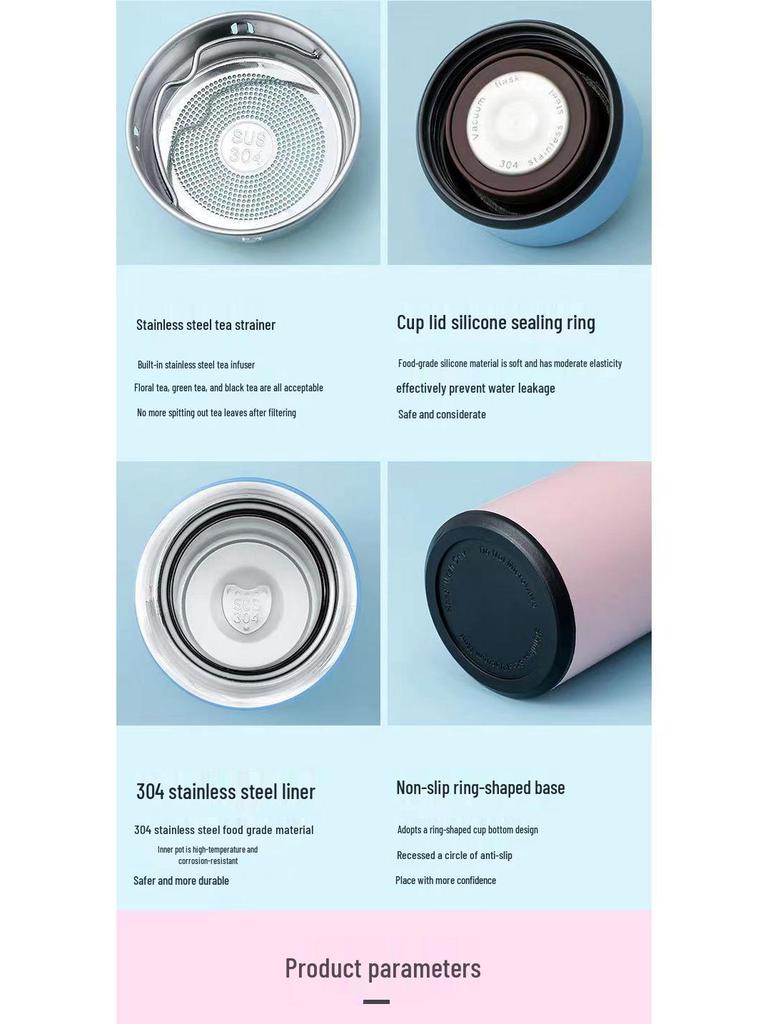Gradient Color Smart Thermos Cup - 304 Stainless Steel, Temperature Display, Stylish Gift for Girls & Students