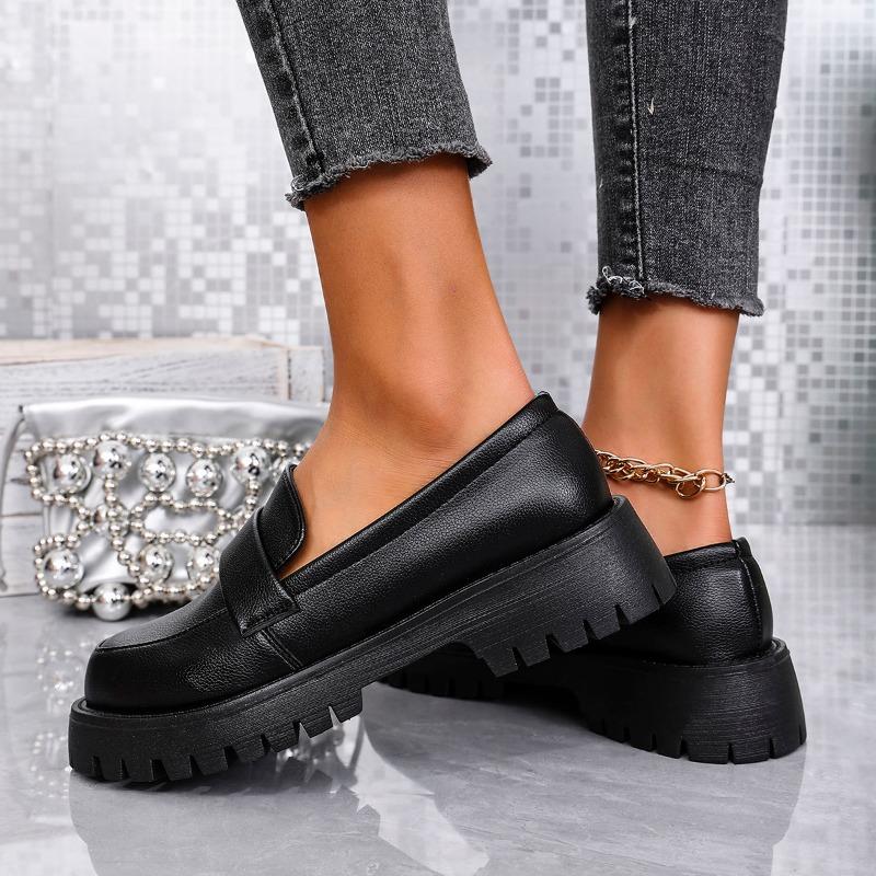 Fashion Women's Thick Heel Shoes Autumn New Round Head Deep Mouth Thick Sole Soft Sole Anti-slip Wear-resistant Low Top Shoes