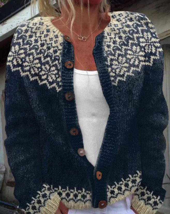 European Style 3 D Print Cardigan Knitted Jacket Spring and Fall Women 7 Sweater