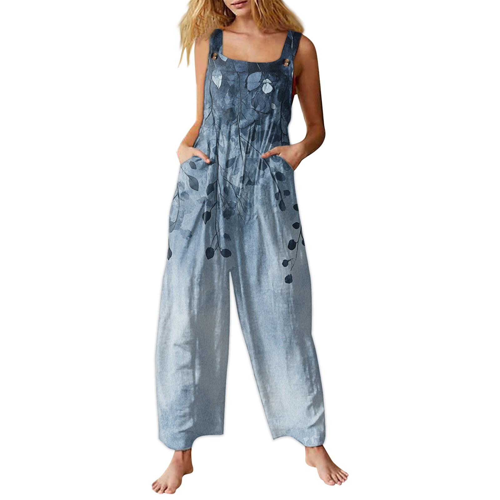 

Женский комбинезон с принтом, повседневный свободный комбинезон XXL