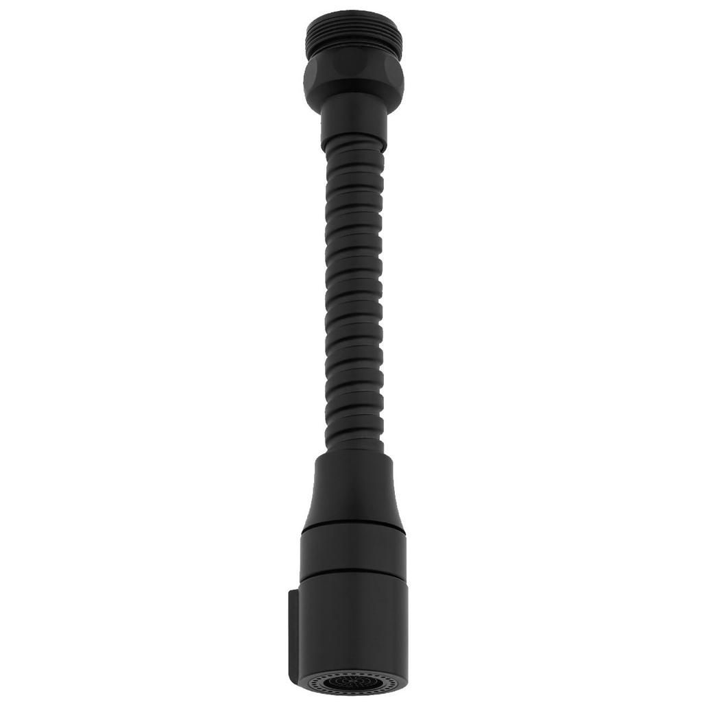 Dual-Function Faucet Aerator, Long, Flexible, Black F22/M24