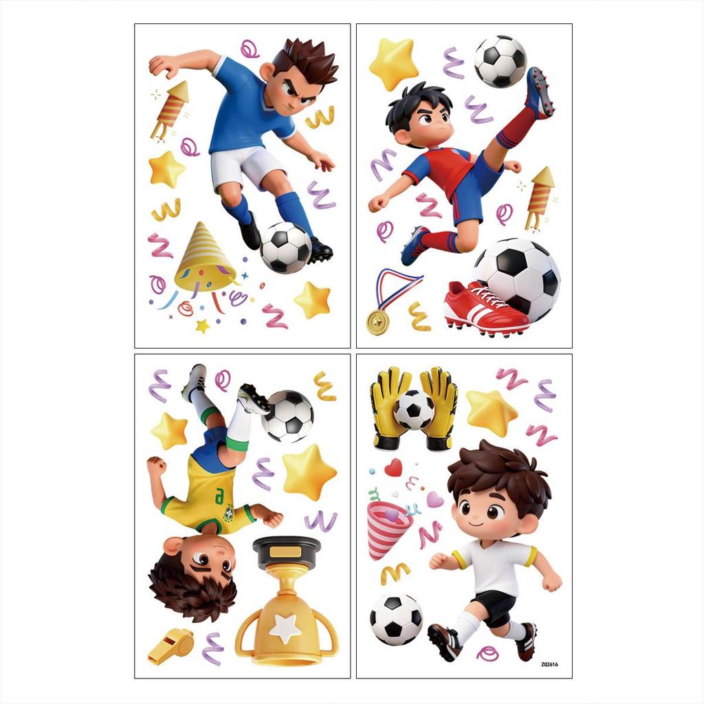 2026 North America World Cup Boys' Electrostatic Football Stickers - Removable Window Decorations