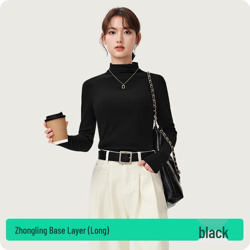 

Women s Modal Cotton Mock Neck Long Sleeve Top S