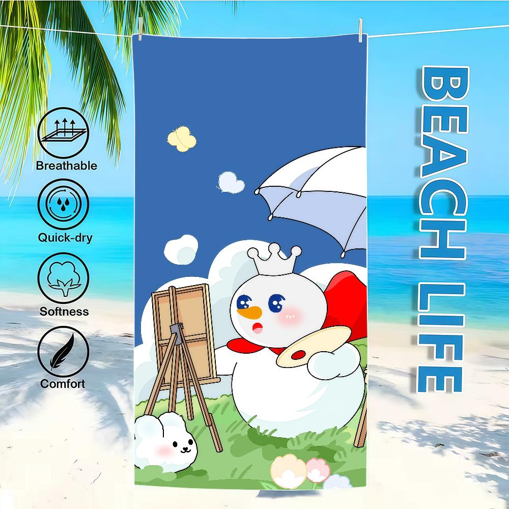 

Drink Snow Towel M-MIXUE Textile Bathrobe Beach King Quick-Drying Luxury Lightweight Cute Portable Camping Swim Pool Travel W40*H60(CM)