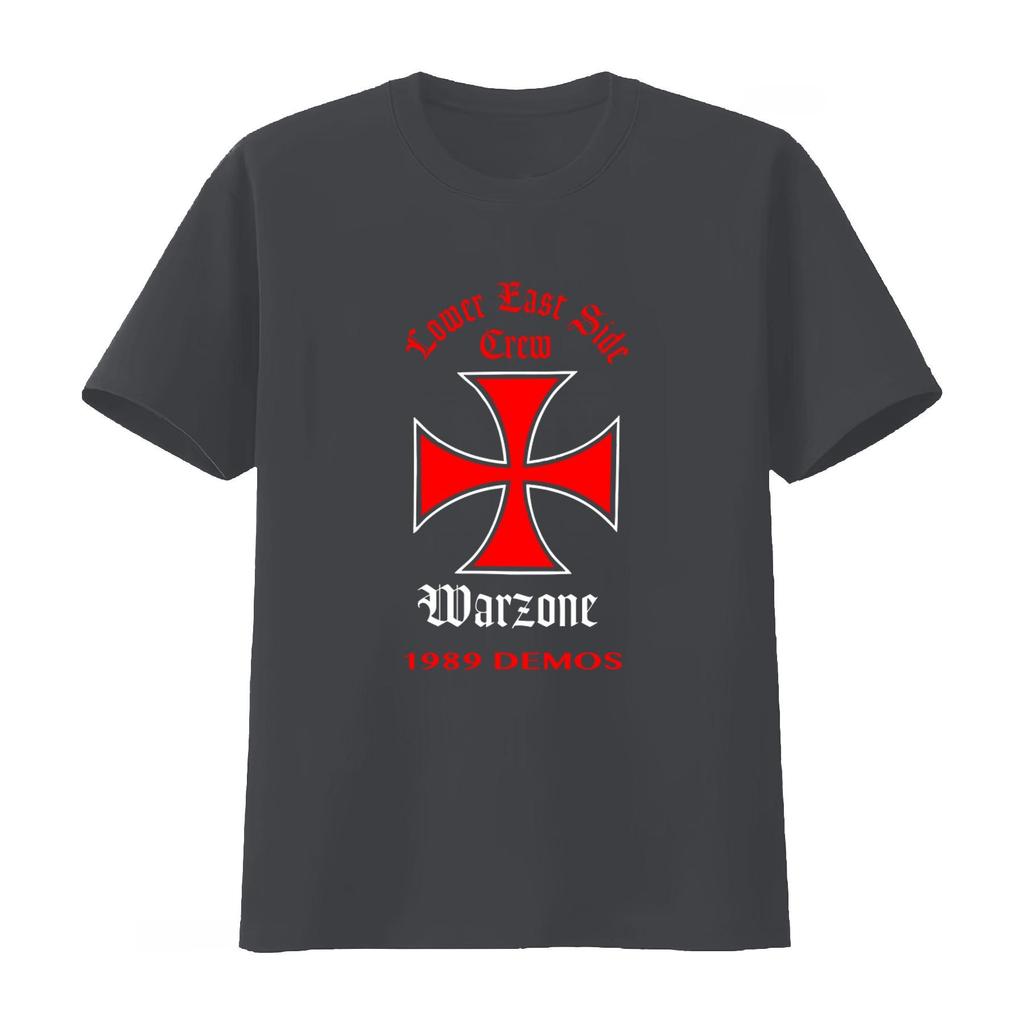 Warzone Demos Lower East Side Crew Kreuz T-Shirt Vintage Lässig Weich Mode Unisex Kleidung Damen Sommer Neues T-Shirt