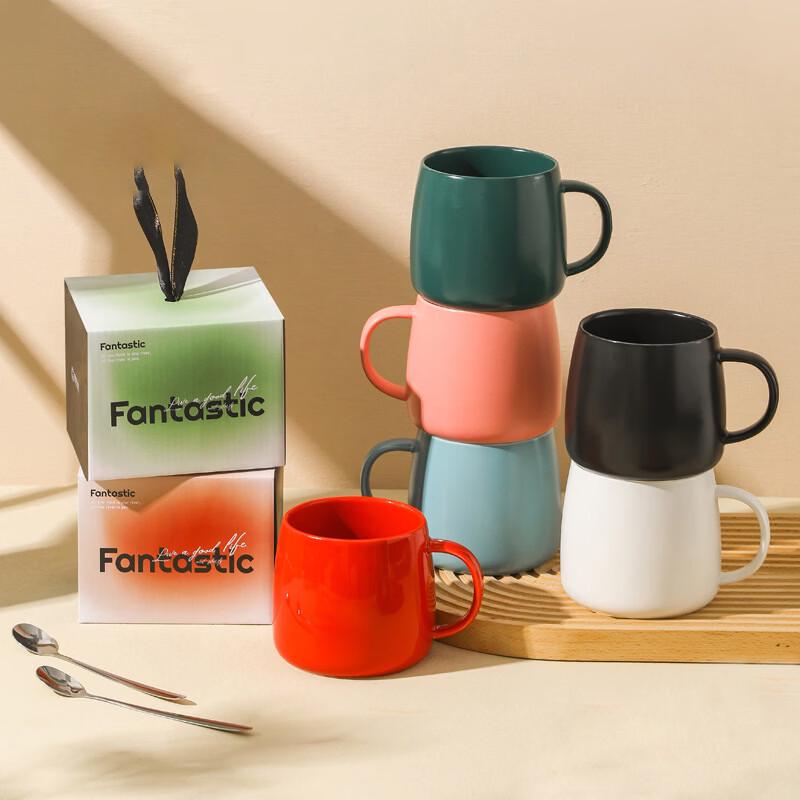 Changbaosen Ceramic Mug with Spoon and Gift Box