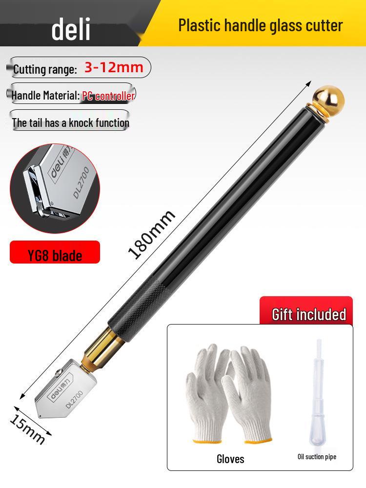 Стеклорез Deli Diamond: Прецизионный инструмент для толстого стекла и керамической плитки