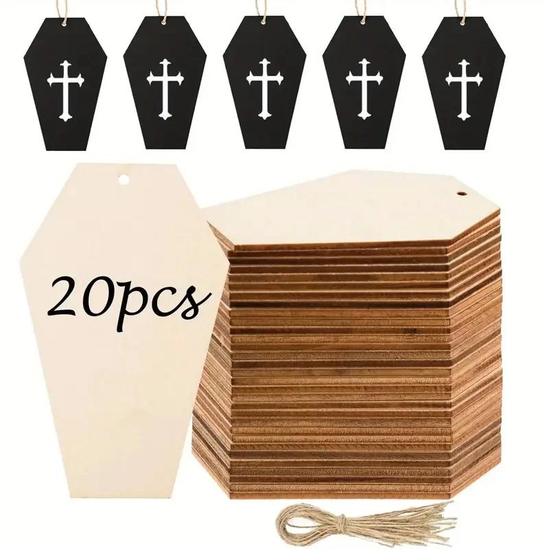 10/20 Stück Halbfertiges Holz-Sarg-Zuschnittteil DIY-Party-Requisite, Verwendet für Horrorszenen und festliche Atmosphäre