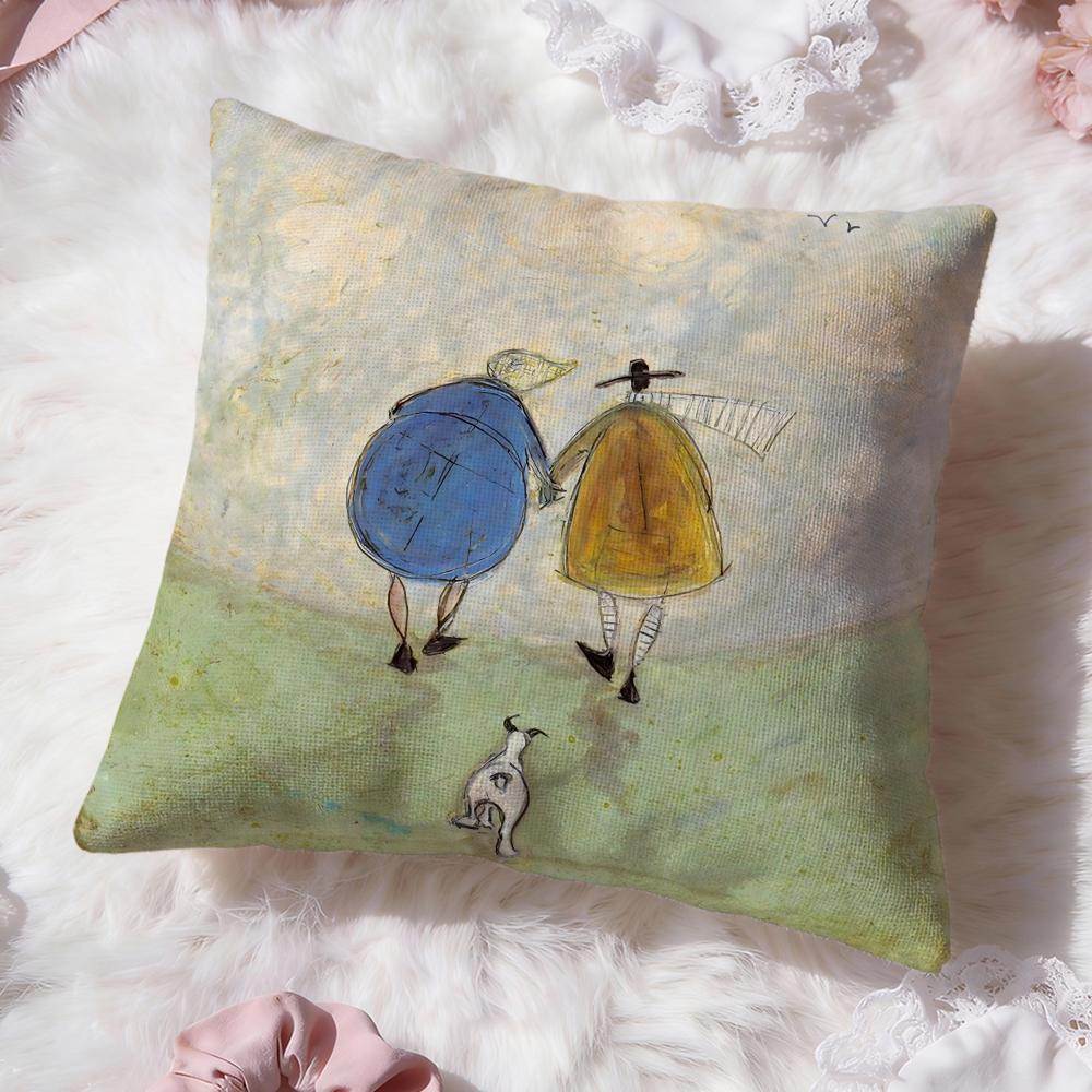 Painting S-Sam Toft Art Cushion Cover Premium Comfort Reversible Pillow Cove -Two In One Design for Any Room & Car Interior