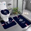 France football logo 3pcs Pattern Flannel Nonslip Absorbent Washable Decorative Bathroom Home Toilet Seat Cover Mat Set