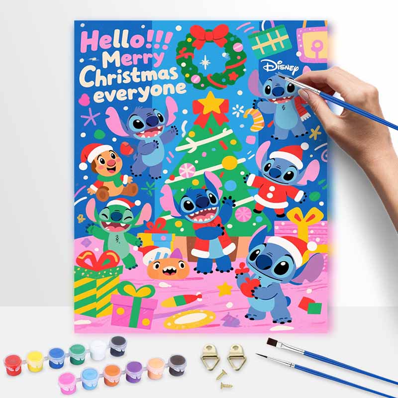Disney oil painting painting art handmade painting kit handmade stitch christmas tree home decoration birthday gift