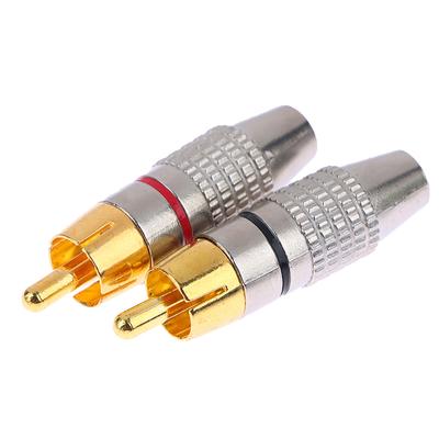 2 Stück RCA-Stecker Nicht-Lötstecker-Adapter Für Audiokabelstecker Video-CCTV-Kamera Lötfreier Adapterkabel-Konverter