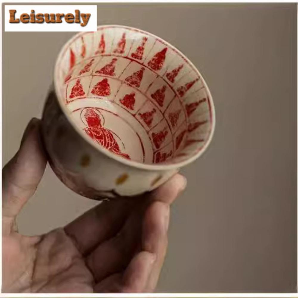 100ml Chinese Dunhuang Thousand Buddhas Master Cup Creative Lotus Flower Pattern Teacup Personal Tea Bowl Chazhan Teaset Gifts