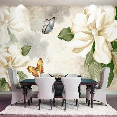 3d Retro Ölgemälde Blumen Wandmalereien Wohnzimmer Tv Studie Schlafzimmer Home Decor Tapeten Für Wände 3d