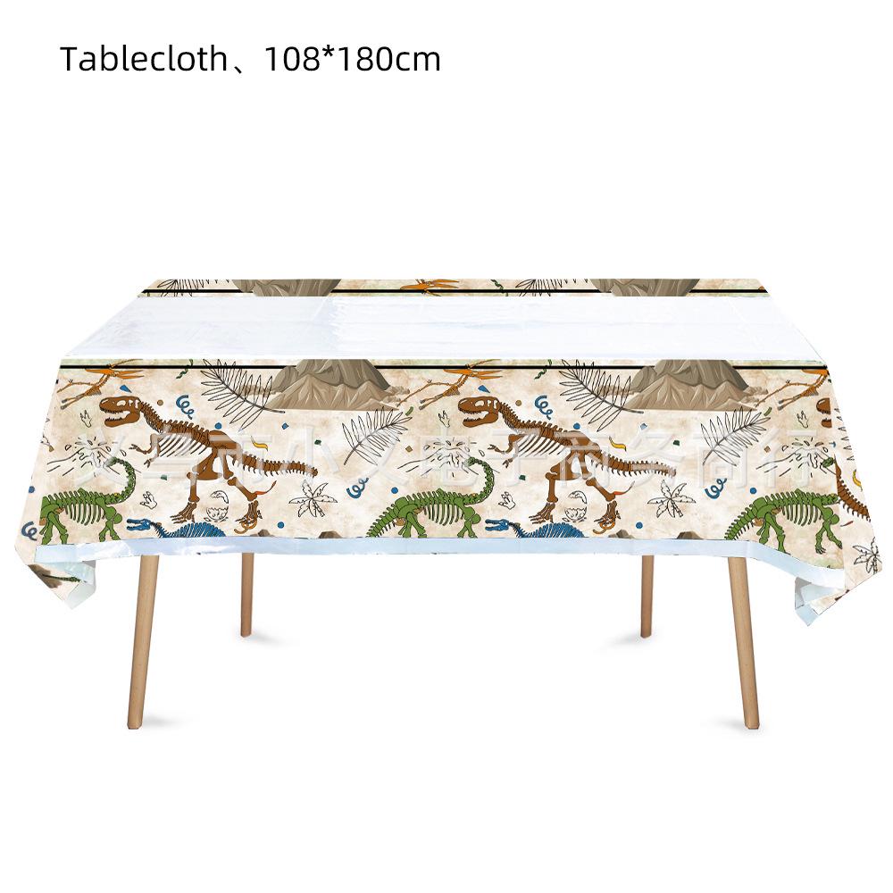 Dinosaur Fossil Theme Little Green Dinosaur Kids Party Tablecloth