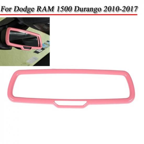 

Pink For Dodge RAM 1500 Durango 2010-2017 Rearview Mirror Ring Cover Trim Frame