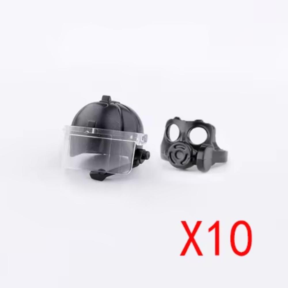 Military MOC Figure Building Blocks Explosion Proof Helmet Hat Gas Mask Kit SWAT Goggle Vest Belt Headset DIY Toy Gift K001