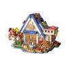 Forest Log Cabin & Windmill Treehouse Building Set - Compatible with LEGO, Educational Blocks for Kids