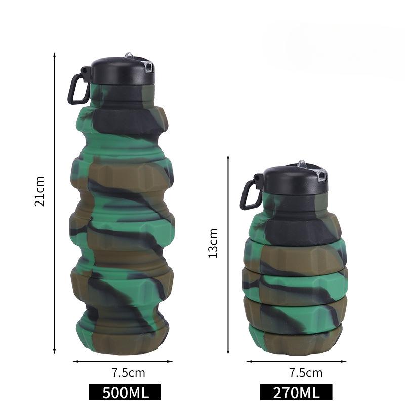 Food Grade Folding Silicone Cup for Water Outdoor Use Portable Camping Athletic Travel Kettle 500ml1PCS