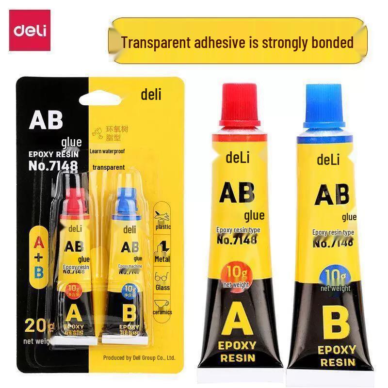 7148 Deli Transparent Epoxy Resin Strong Glue for Glass, Metal, and Plastic