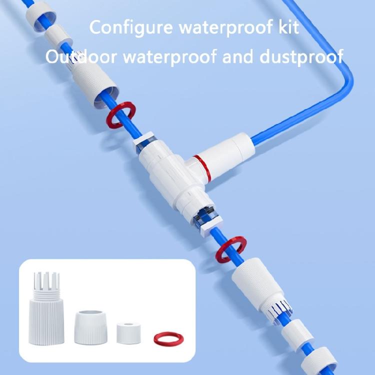 Waterproof 2 Port Ethernet Splitter ABS Texture Networks Adapter Suitable for Stable Connections in Humid Environment