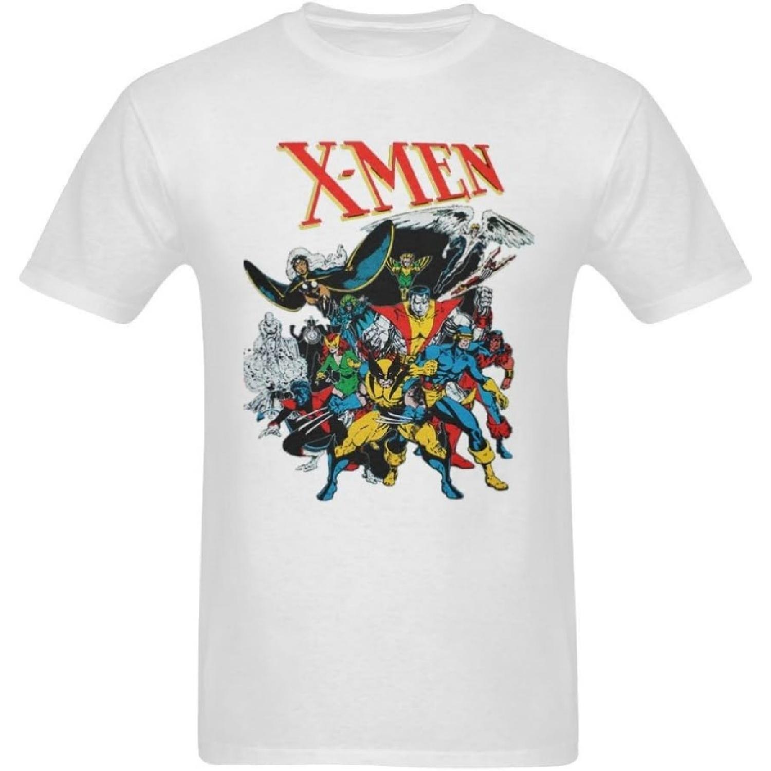 Men s Cotton Graphic Tee Print T-Shirt White - X-Men - L S