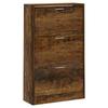 342555 vidaXL Armoire à chaussures Chêne fumé 63x24x103 cm Bois d'ingénierie