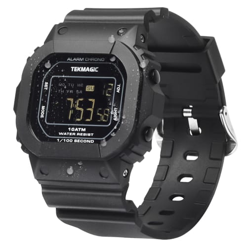 10 ATM Water Resistant Sports Watch for Swimming and Diving, with Alarm Clock, Stopwatch, Timer, Dual Time, Calendar, and 12-hour and 24-hour Format S