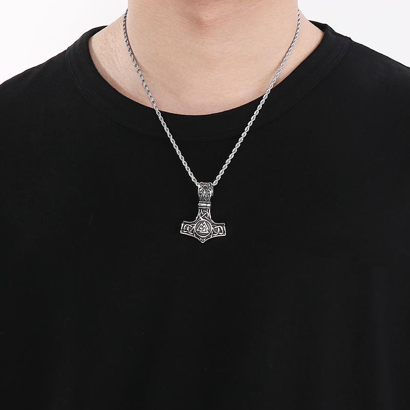 Cross Necklace Nordic Mythology Eye of Horus Necklace Retro Viking Trident Pendant Men