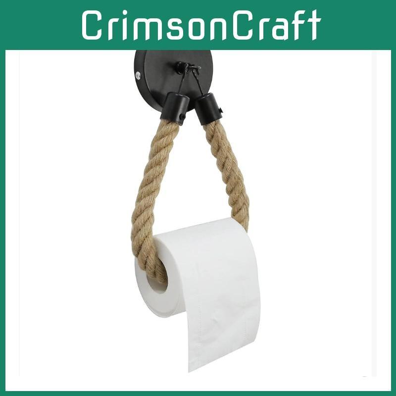 Toilet Rope Paper Holder Vintage Wall Mounted Toilet Roll Holder Hemp Hook Metal