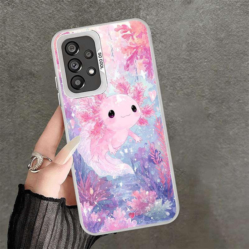 Axolotl Cartoon Süß Weiche Handyhülle für Samsung A17 A16 A15 A14 A13 A57 A56 A55 A54 A53 A37 A36 A35 A34 A33 A26 A25 A24 A23 A52