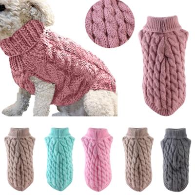 Autumn and Winter Pet Clothing Dog High Collar Warm Knitted Clothing Pet Supplies